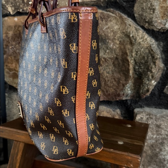 Dooney & Bourke Classic Dark Brown Monogram Tote - Picture 4 of 15